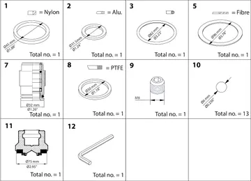 Danfoss Overhaul kit, Cone, sealing, packing gland