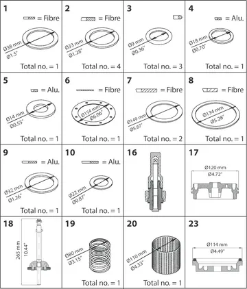 Danfoss Spare part, PM, size 80 Standard cone; PM 3-80, Overhaul kit