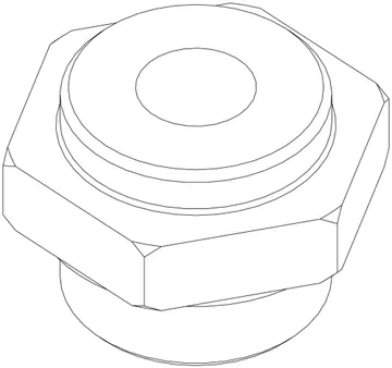 Danfoss Spare part, ICF 50-65, Defrost adaptor 3/8 - 18 NPT
