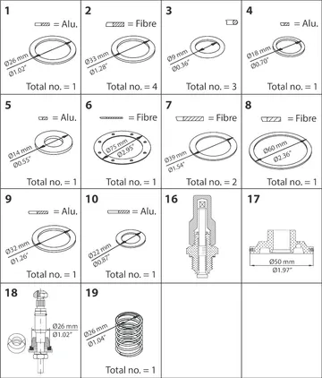 Danfoss Spare part, PMC, size 20-5, Overhaul kit